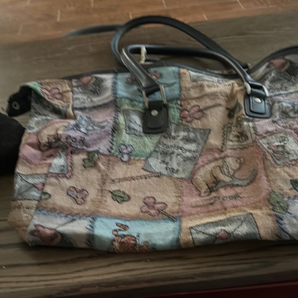 Disney Brown and Tan Shoulder Bag with Vintage Map Design
